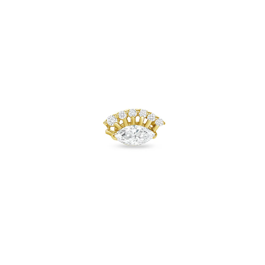 gold end with marquise cz and arc of small round cz stones