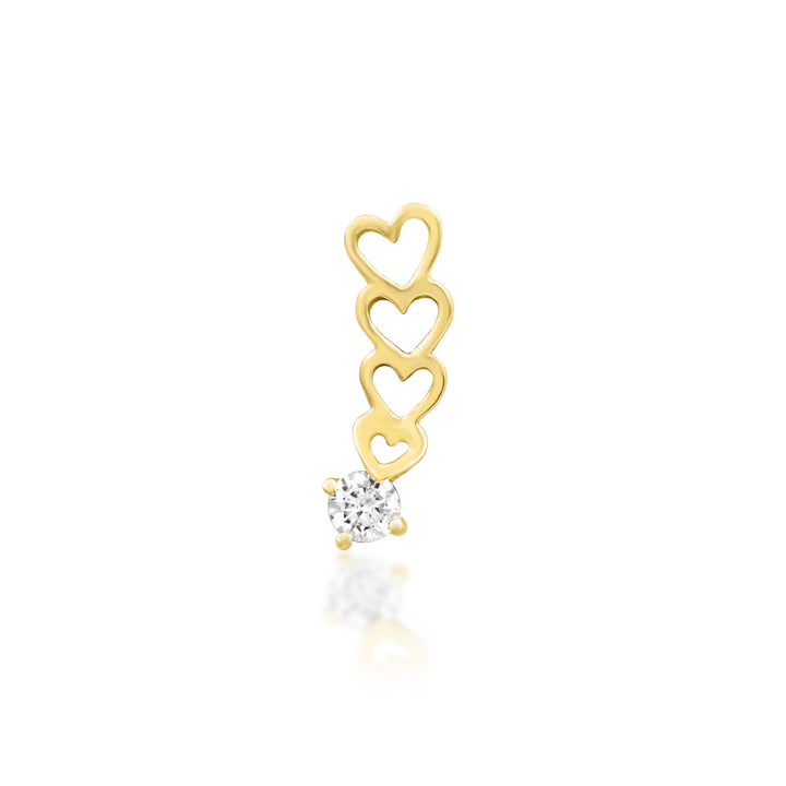 Junipurr Jewelry Sending Love gold heart cascade with sparkling cubic zirconia
