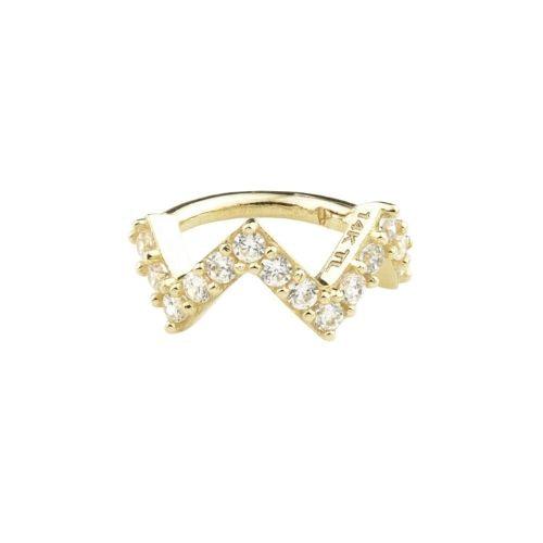 GOLD CZ PAVÉ ZIG-ZAG HINGE RING