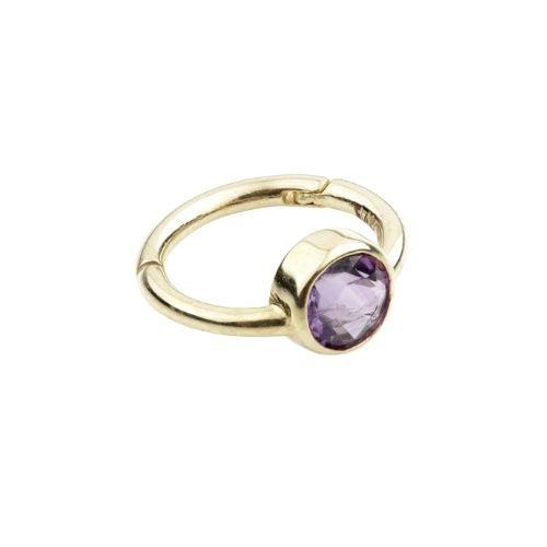 GOLD FACETTED AMETHYST HINGE RING