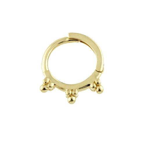 GOLD STACKED BALL HINGE RING