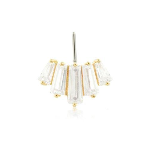 THREADLESS GOLD BAGUETTE GEM CLUSTER ATTACHMENT