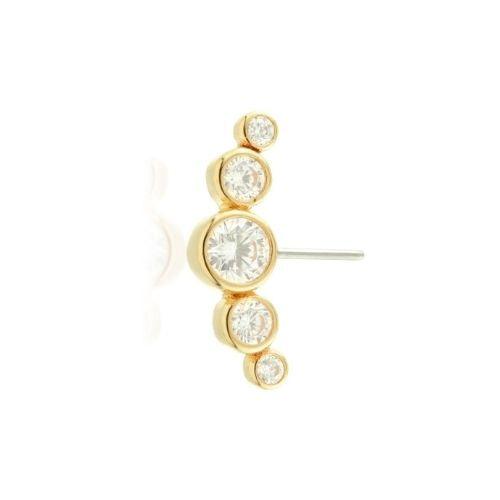 THREADLESS GOLD FRONT FACING BEZEL GEM CRESCENT PIN ATTACHMENT-LARGE