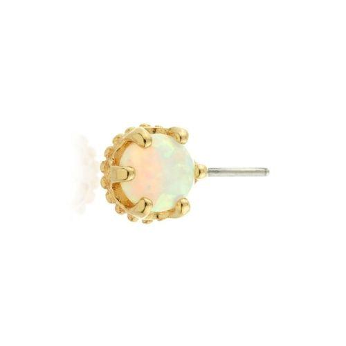 THREADLESS GOLD FRONT FACING OPAL CROWN PIN ATTACHMENT