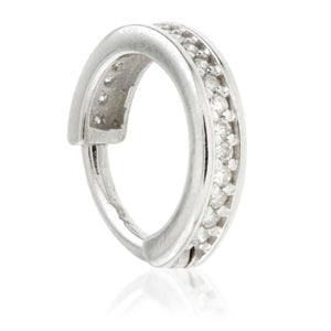 14ct White Gold Diamond Channel Hinge Ring - 1.2x8mm - Artmageddon Piercing Studio