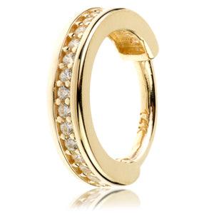 14ct Yellow Gold Diamond Channel Hinge Ring - 1.2x8mm - Artmageddon Piercing Studio