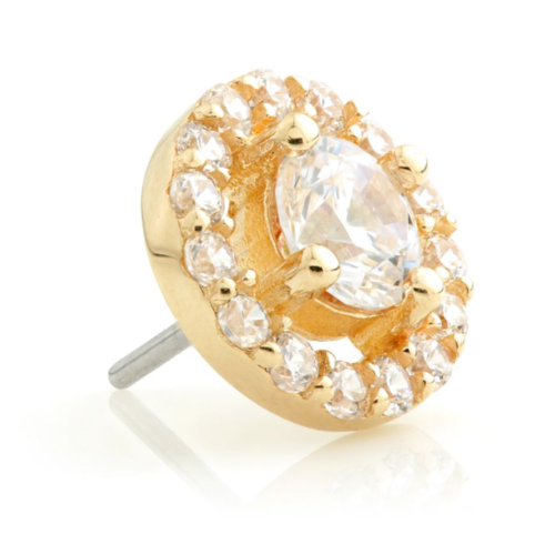 Pave Circle with Prong Set Jewel